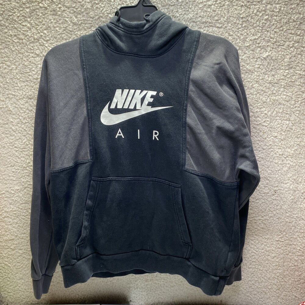 Nike Air Hoodie Mens Medium Black&Gray Pullover  Sweatshirt Gym
